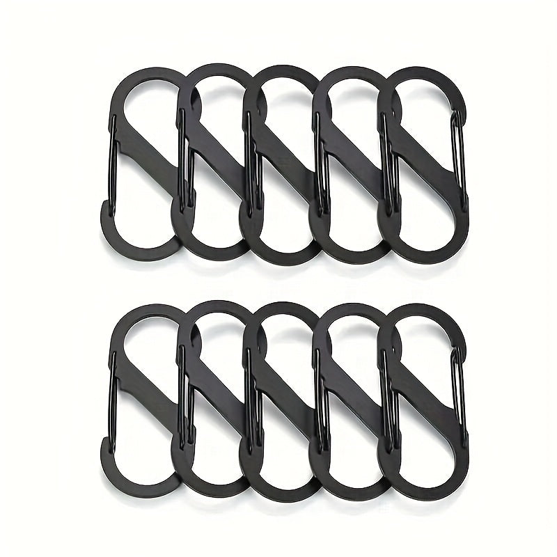 10pcs Zinc Alloy S Hook Carabiner Buckle Keychain Spring Buckle