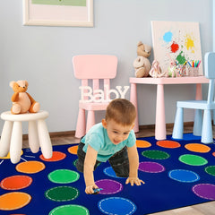 Elementary Children's Classroom Seating Rug Machine Washable Area Rug