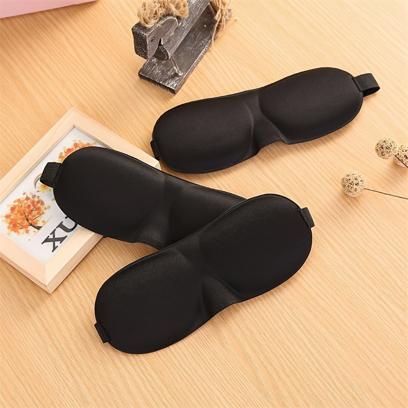 Smooth Solid Sleep Eye Mask 3D Contoured Soft Blindfold with Adjustable Strap