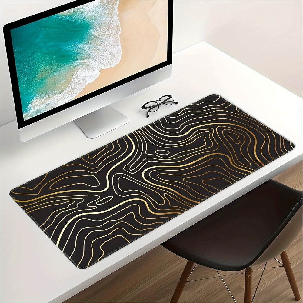 Topographic Mouse Pad XL Keyboard Desk Pad 35.5x15.8in Anti-Slip Rubber Base