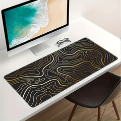 Topographic Mouse Pad XL Keyboard Desk Pad 35.5x15.8in Anti-Slip Rubber Base
