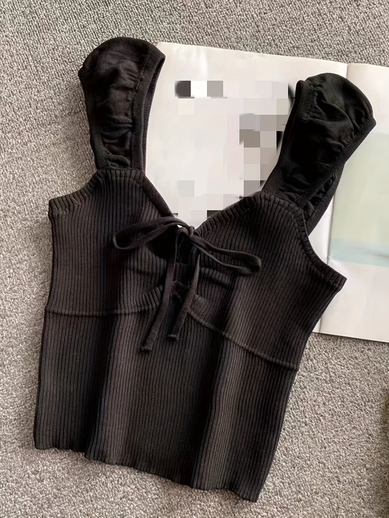 Ribbed Knotted Tank Top for Women