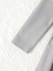 Preppy Dress For Girls Button Collar Solid Long Sleeve A Line Dresses