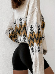 Christmas Casual Sweater Women's Plus Tree Print Long Sleeve V Neck