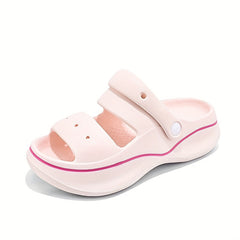 Women's Solid Beach Slippers Soft Platform Comfort
