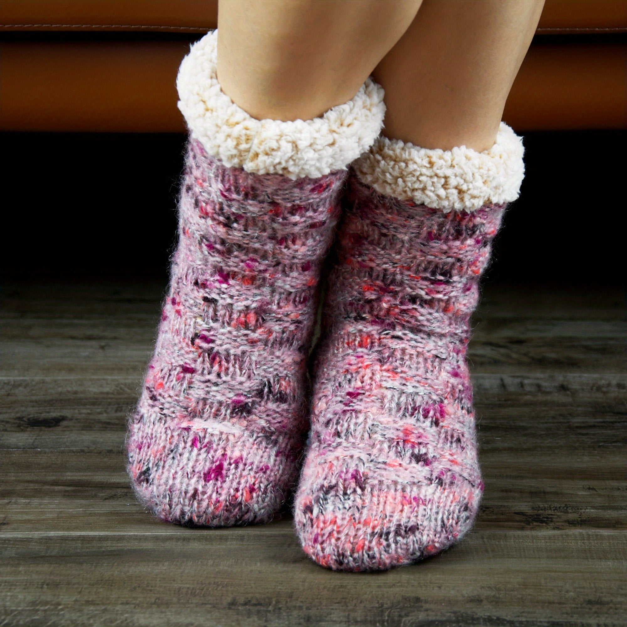 Soft Knitted Plush Slipper Socks Warm Stockings