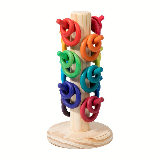Rainbow Wooden Counting Tree Toy Educational Game Learning Toy