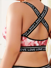 Plus Size Tie Dye Criss Cross Wireless Bralette