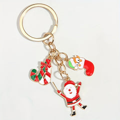 Christmas Keychain Cartoon Santa Claus Pendant Small Gift