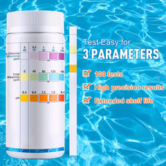 100pcs Hot Tub Test Strips 3 In 1 Pool Test Strips Accurate