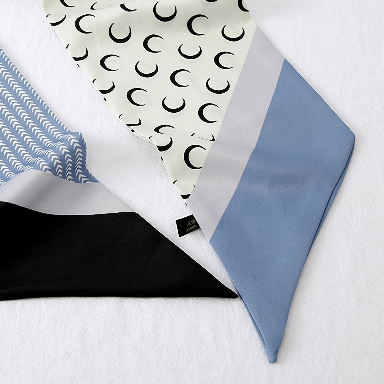 Narrow Silk Headband Crescent Print Head Scarf Neck Scarves