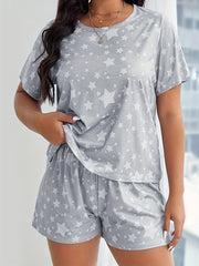 Short Sleeve Top & Shorts Lounge Set Women's Loungewear