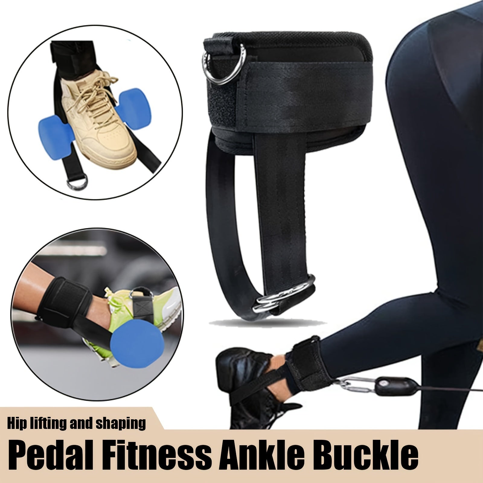 Adjustable Ankle Strap For Cable Machine D Ring Ankle Cuffs Gym Workout Exercise
