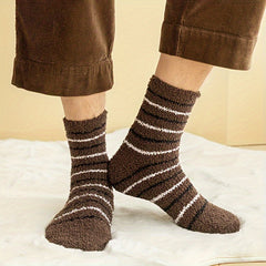 5pairs Winter Fuzzy Warm Socks Coral Fleece Socks