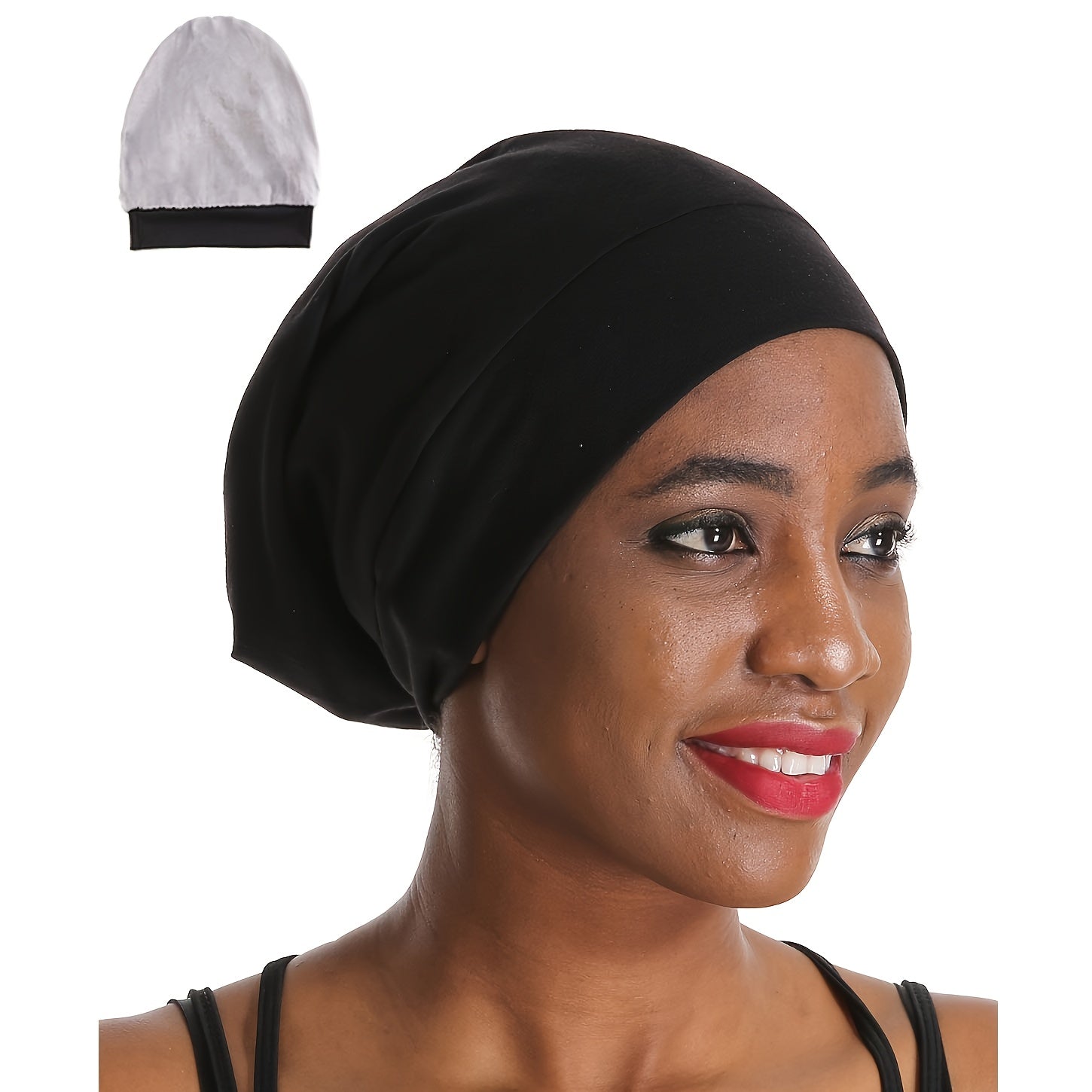 Night Cap Sleep Hat Beanie Organic Bamboo Satin Lined Bonnet
