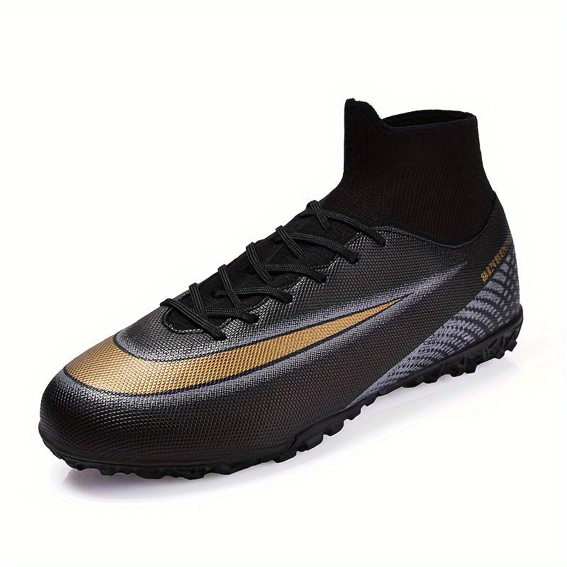 Men's High Top Turf Football Boots Anti-Skid Outdoor Soccer Cleats