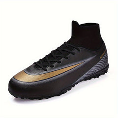 Men's High Top Turf Football Boots Anti-Skid Outdoor Soccer Cleats
