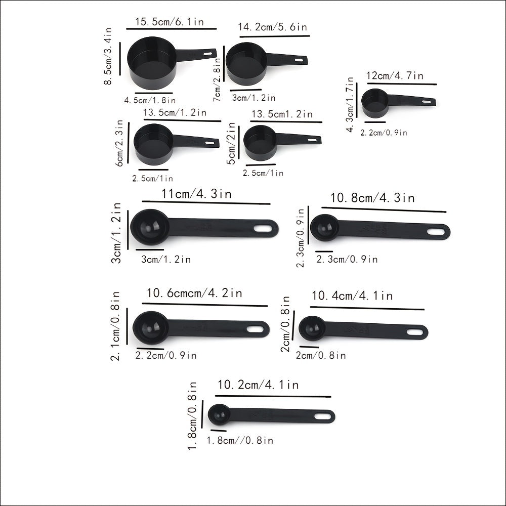 10pcs Plastic Measuring Cups and Spoons Set