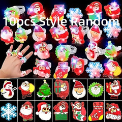 10pcs LED Colorful Glowing Rings - Fun Christmas Party Toy