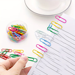 50 Colorful Paper Clips for Binding Documents