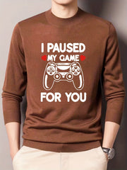 Men's Knitted Crew Neck Sweater for Fall Winter