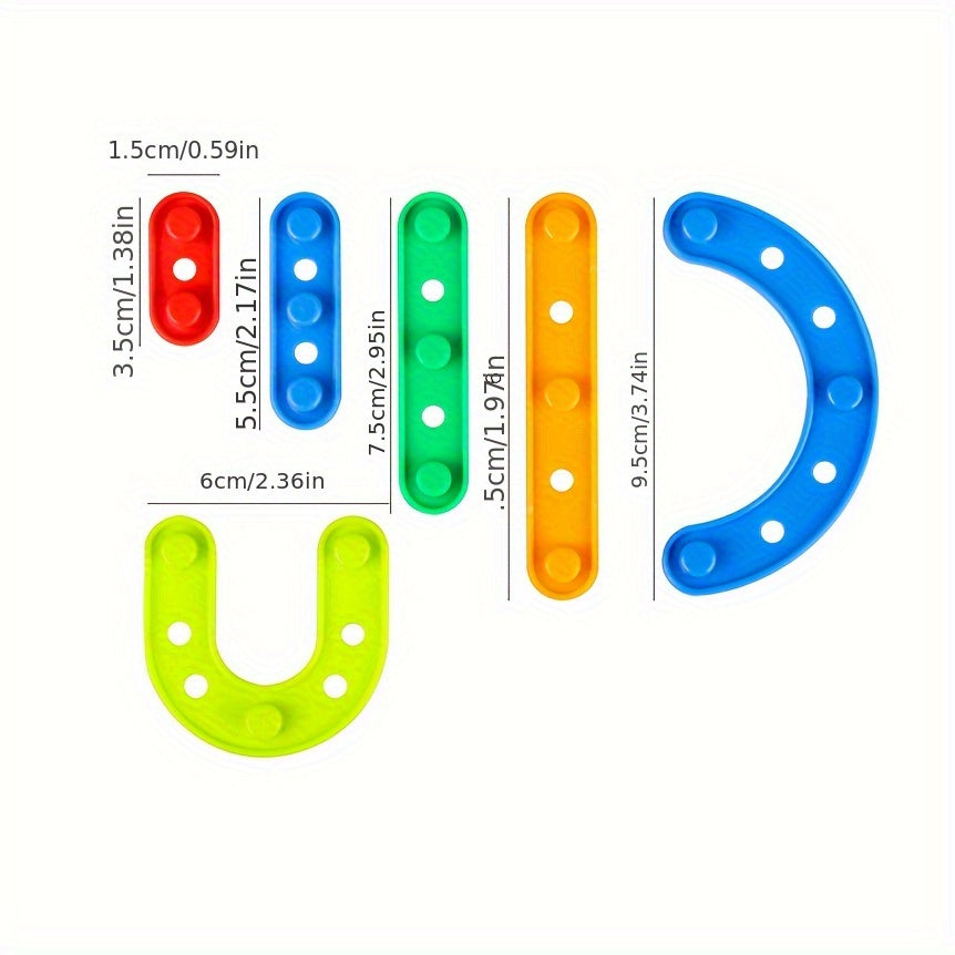 50pcs Desktop Building Multifunctional Strip Building Blocks Educational Toy