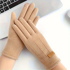 Plush Warm Coldproof Gloves Screen Touchable Gloves For Outdoor Sports Cycling