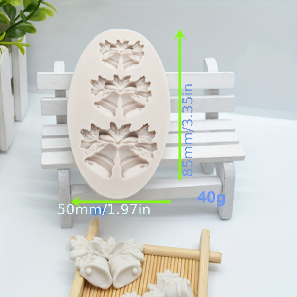 3D Christmas Bell Chocolate Mold for Cake Decorating Silicone Fondant Candy Kitc