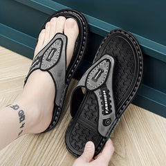 Men's Slip On Flip Flops with Stitched Detail