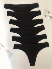6 Pcs Sexy Low Waist Thongs Soft & Comfy Women's Lingerie