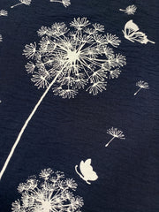 Dandelion & Butterfly Print Pants Casual Loose Elastic Waist Pants