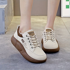 Women's Low Platform Sneakers Lace-up Running Shoes