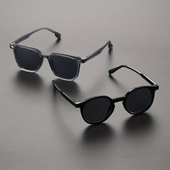 2 Pairs Men's Classic Square Frame Sunglasses with Case