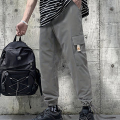 Men's Drawstring Cargo Pants Loose Jogger Pants
