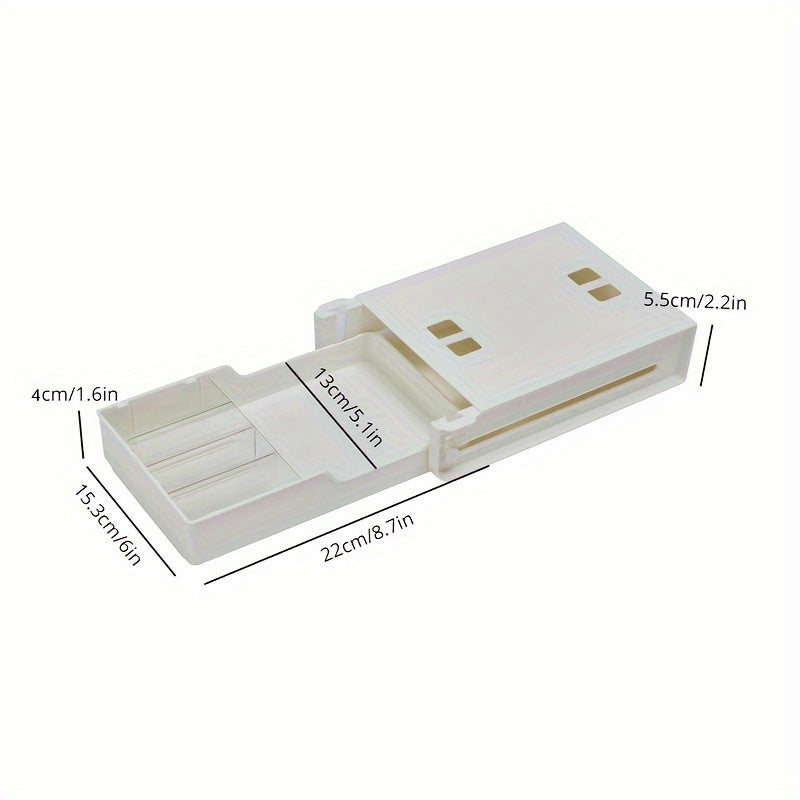 Under Desk Pull Out Wall Hanging Storage Box Office Desktop Stationery Box
