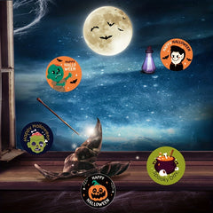 240pcs Halloween Sealing Stickers Roll Pumpkin Party Decorations