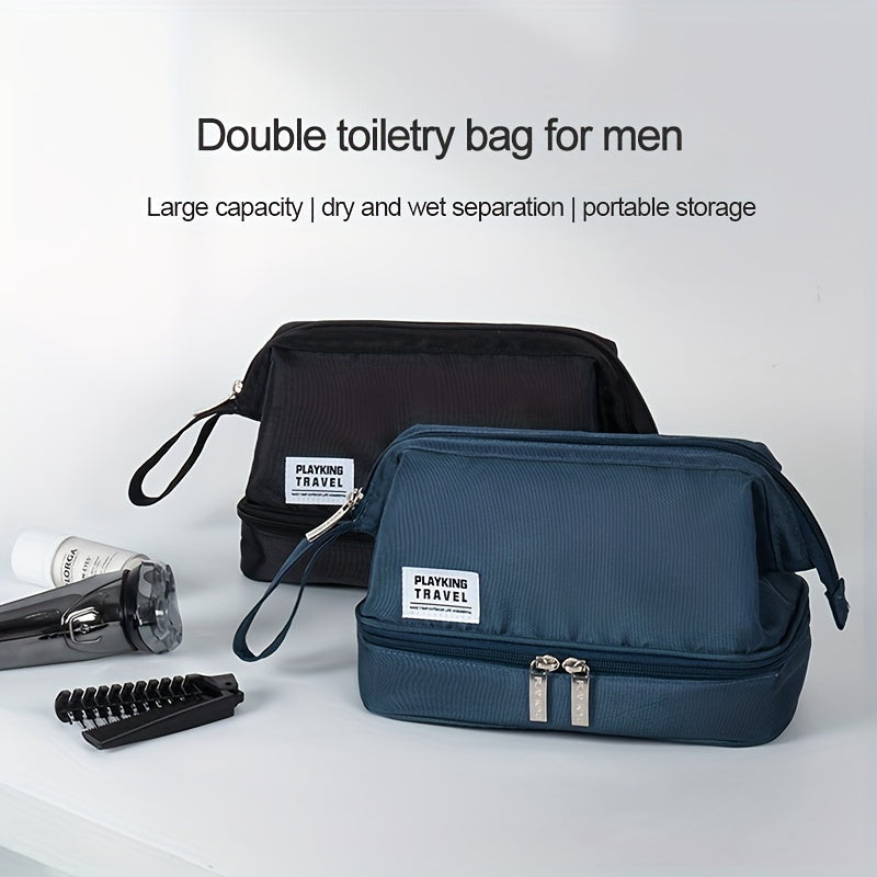 Double Layer Travel Toiletry Bag Portable Makeup Pouch Organizer