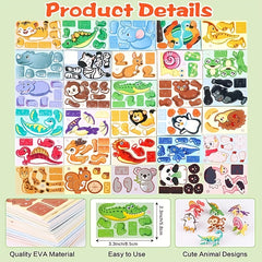 3030pcs Animal 3D Puzzle Educational Paper Jigsaw for Kids DIY Craft Kit