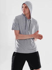 Men's Short Sleeve Slim Fit Muscle Hooded T-Shirt