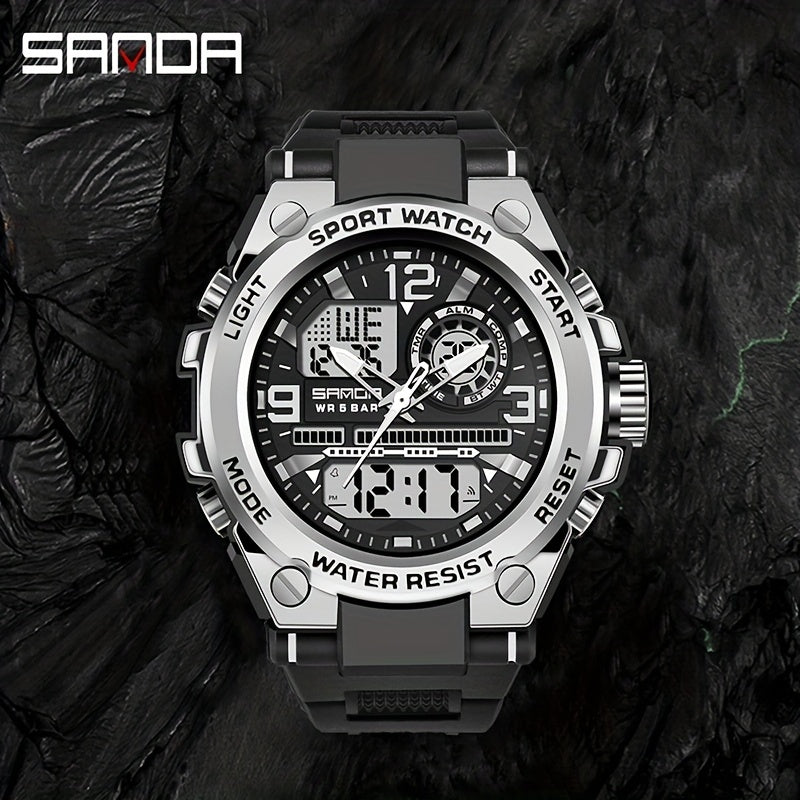 Sanda Waterproof Diving Men's Watch Sports Digital Multifunctional Watch