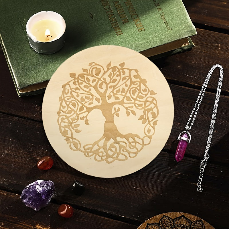 Wooden Pendulum Board Metaphysical Round Altar Decor