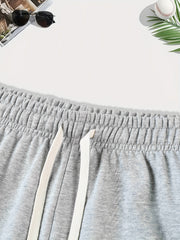 Men's Death Row Print Shorts Casual Stretch Drawstring Shorts