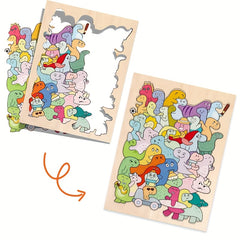 Children's Dinosaur Traffic Puzzle Building Blocks Toy