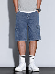 Men's Big Pockets Denim Shorts for Summer