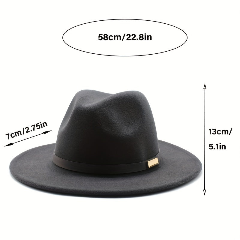 Men's Vintage Cowboy Hat Big Brim Felt Top Hat Jazz Hat