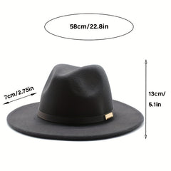 Men's Vintage Cowboy Hat Big Brim Felt Top Hat Jazz Hat