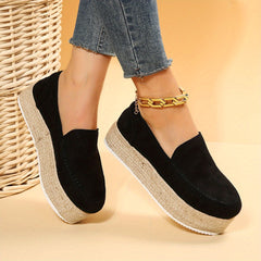 Women's Platform Espadrille Loafers Slip On Shoes Casual Walking Shoes
