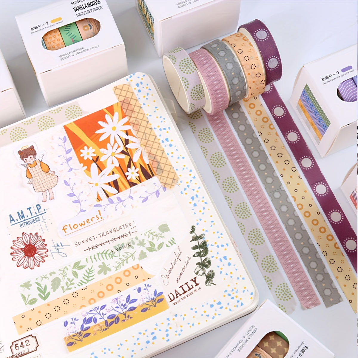 5pcs Journal Tape Decoration Sticker Tape