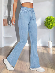 High Stretch Flared Jeans Wide Leg Denim Women's Pants