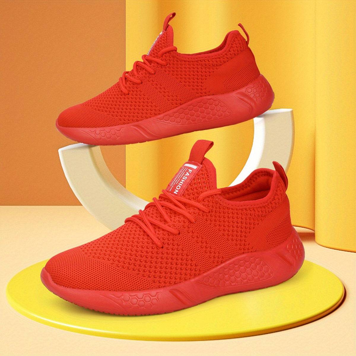 Mesh Lace Up Flat Shoes Thick Sole Running Sports Footwear
